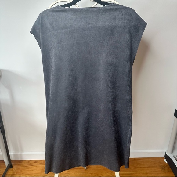 Aritzia Wilfred Free Nori Mini Dress Size Small Gray  Shift Vegan Suede - Picture 4 of 9